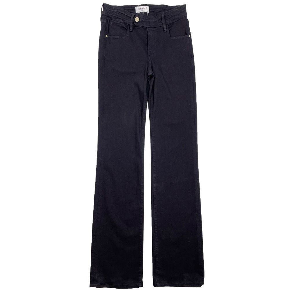 FRAME Le Micro Flare Jean Mid-Rise Stretch Film Noir Black 26
